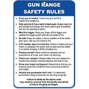 Gun Range Safety Rules Every Gun is Loaded Security Sign Aluminum Metal Sign