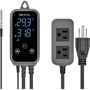 Temperature Controller - Safe and Durable Temperature Controller, Touch Button Digital Thermometer Controller Suitable for Pet Breeding, Hatching, Fish Tank Heating, Germination