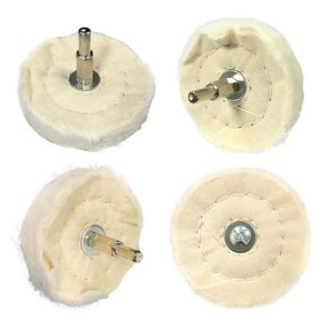 6PCS Buffing Wheel for Drill, Buffing Pad Cotton Polishing Wheel with 1/4" Handle, Wheel Shaped Polishing Tool for Metal Aluminum, Stainless Steel, Chrome, Jewelry, Wood, Plastic, Ceramic, Glass
