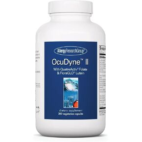 Allergy Research Group OcuDyne II Supplement - Eye Support Vitamins for Vision, Eye Health for Adults, Vision Support, Multivitamin Formula, QuatreActiv Folate, FloraGLO Lutein - 200 Count