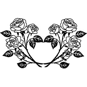 CUGBO Large Rose Metal Wall Decor, 2Pcs Black Iron Flowers Wall Decoration Minimalist Art Wall Sculpture, Floral Wall Hanging Sign for Living Room Bedroom Garden Home Doors Bars