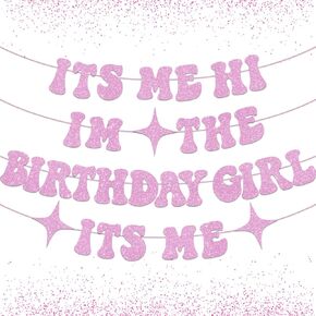 لافتة It Me Hi Im The Christmas Girl، لافتة زينة عيد ميلاد تايلور سنجر اللامعة اللامعة من NO-DIY، إنها إكليل فتاة لحفلة تايلور سنجر، لافتة عيد ميلاد للفتيات باللون الوردي الساخن