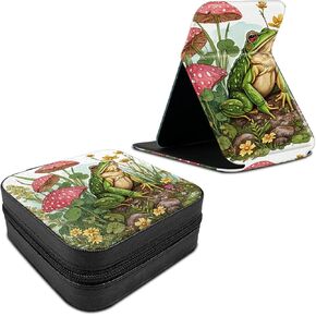 Travel Jewelry Box Plus Mini Folding Mirror, PU Leather Women Jewelry Storage Case Small Portable Jewellery Organizer Holder for Rings Earrings Necklaces Bracelets, Cow Print in Kuwait