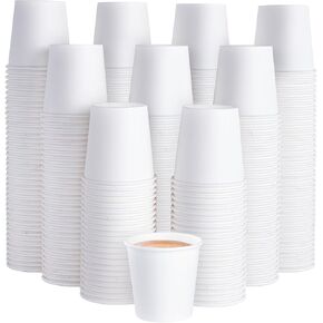 JOLLY PARTY 300 Pack 12 oz Disposable Paper Coffee Cup, Hot/Cold Beverage Drinking Cups for Water, Paper Coffee Cups, White Paper Hot Coffee Cups