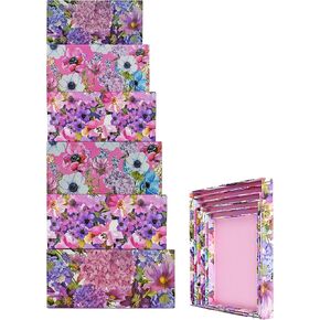 ALEF Elegant Watercolor Decorative Themed Extra Large Nesting Gift Boxes -6 Boxes- Nesting Boxes Beautifully Themed and Decorated - Perfect for Gifts or Simple Decoration Around The House!