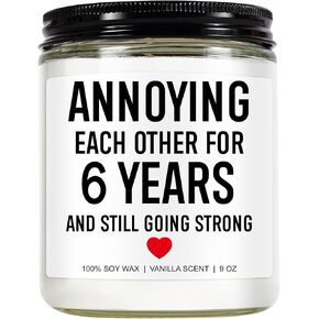 6 Years Candle, Iron Anniversary, Gifts for Him, Her, 6 Year Anniversary, Gifts for Men, Wife, Husband, Women, 6th Wedding Anniversary, Gifts for Couple, Funny Gifts, Iron 6th Anniversary