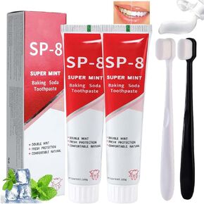 2PCS SP-8 Ultra Whitening Toothpaste, SP 8 Probiotic Toothpaste, SP-8 Toothpaste, SP8 Probiotic Brightening Toothpaste, Super Deep Clean Super Fresh Breath