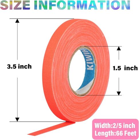 Neon Gaffer Cloth Tape, UV Blacklight Glow in The Dark Party Supplies, UV Reactive Gaffers Tape for Neon Party Decorations, 2/5 inch x 66 Feet - Fluorescent Orange in Kuwait