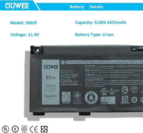 بطارية كمبيوتر محمول OUWEE JK6Y6 متوافقة مع Dell Latitude 3410 3510 Vostro 5300 5401 5501 Inspiron 5300 5401 5408 5501 5508 5400 7405 7300 7500 2 في 1 سلسلة فضية H5CKD 0C5KG6 0CF5RH 11.25 فولت 40 واط ساعة in Kuwait