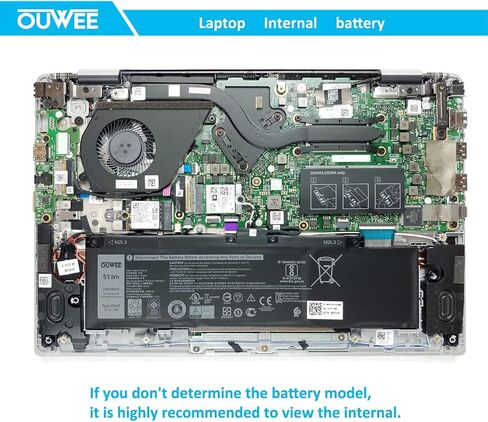 بطارية كمبيوتر محمول OUWEE JK6Y6 متوافقة مع Dell Latitude 3410 3510 Vostro 5300 5401 5501 Inspiron 5300 5401 5408 5501 5508 5400 7405 7300 7500 2 في 1 سلسلة فضية H5CKD 0C5KG6 0CF5RH 11.25 فولت 40 واط ساعة in Kuwait
