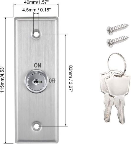 uxcell Key Switch Lock On/Off Exit Door Lock Emergency Door Release DPST for Access Control with 2 Keys in Saudi Arabia