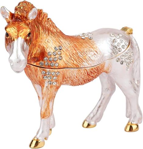 Horse Trinket Boxes Hinged Hand-Painted Jewelry Box Animal Figurine Ornaments Craft Gift for Home Decor in Saudi Arabia