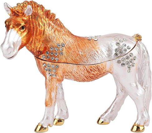 Horse Trinket Boxes Hinged Hand-Painted Jewelry Box Animal Figurine Ornaments Craft Gift for Home Decor in Saudi Arabia