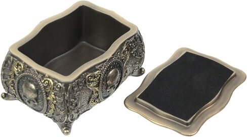 Veronese Design 3 1/8 Inch Skull Brooch Victorian Trinket Box Cold Cast Resin Bronze Finish Statue Home Decor in Saudi Arabia