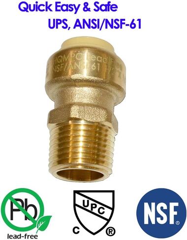 HQMPC 3/4" Pex Fitting Pex Tee Push Fit السباكة، تركيبات السباكة التي يتم الضغط عليها للتوصيل، تركيبات موصل الأنابيب النحاسية للنحاس، PEX، CPVC، (12، 3/4 بوصة (3/4")) in Kuwait