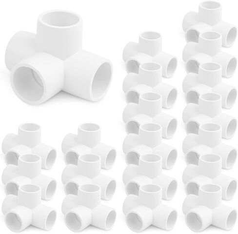 4-Way 1/2 inch PVC Pipe Fitting, 20PCS Elbow Fitting for Build PVC Furniture,Grade SCH40 4-Way PVC Elbow Side Outlet Tees,1/2" PVC Corner Elbow Fitting for Greenhouse Frame Tent Connections in Saudi Arabia