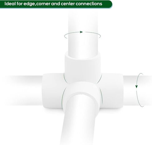 4-Way 1/2 inch PVC Pipe Fitting, 20PCS Elbow Fitting for Build PVC Furniture,Grade SCH40 4-Way PVC Elbow Side Outlet Tees,1/2" PVC Corner Elbow Fitting for Greenhouse Frame Tent Connections in Saudi Arabia