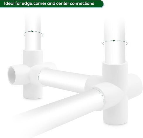 4-Way 1/2 inch PVC Pipe Fitting, 20PCS Elbow Fitting for Build PVC Furniture,Grade SCH40 4-Way PVC Elbow Side Outlet Tees,1/2" PVC Corner Elbow Fitting for Greenhouse Frame Tent Connections in Saudi Arabia