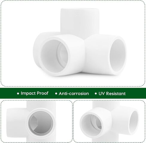 4-Way 1/2 inch PVC Pipe Fitting, 20PCS Elbow Fitting for Build PVC Furniture,Grade SCH40 4-Way PVC Elbow Side Outlet Tees,1/2" PVC Corner Elbow Fitting for Greenhouse Frame Tent Connections in Saudi Arabia