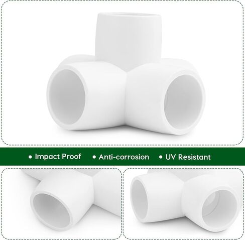 4-Way 1/2 inch PVC Pipe Fitting, 20PCS Elbow Fitting for Build PVC Furniture,Grade SCH40 4-Way PVC Elbow Side Outlet Tees,1/2" PVC Corner Elbow Fitting for Greenhouse Frame Tent Connections in Saudi Arabia
