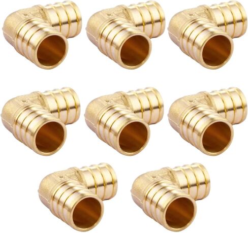 Litorange 3/4 inch PEX 90 Degree Elbow 3/4" (pack of 8) Lead-Free Brass Barb Crimp Pipe Fitting/Fittings in Kuwait