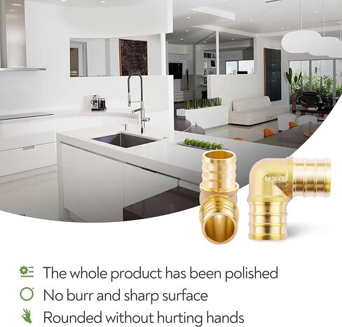 Litorange 3/4 inch PEX 90 Degree Elbow 3/4" (pack of 8) Lead-Free Brass Barb Crimp Pipe Fitting/Fittings in Kuwait