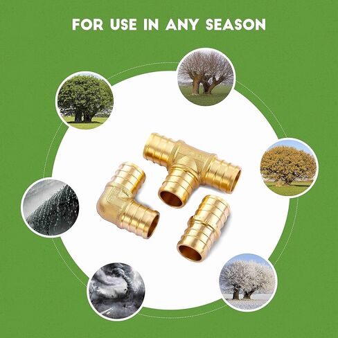 Litorange 3/4 inch PEX 90 Degree Elbow 3/4" (pack of 8) Lead-Free Brass Barb Crimp Pipe Fitting/Fittings in Kuwait