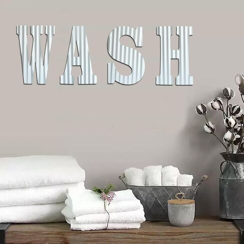 COLLECTIVE HOME - 12" Metal Letter Wall Decor, White Galvanized Steel Numbers, Rustic Hanging Decor Symbols, Corrugated Metal Decoration, House Number, 2023 Metal Numbers (W) in Kuwait
