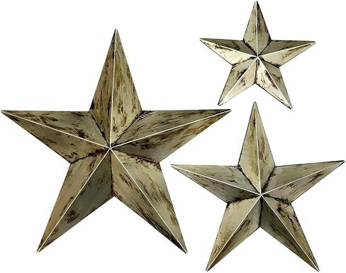 Bellaa 23547 Western Metal Stars Wall Decoration Black Texas Barn Farmhouse Ranch Cottage Lodge Outdoor Home Decor 12 Inch Each Set of 3 in Saudi Arabia