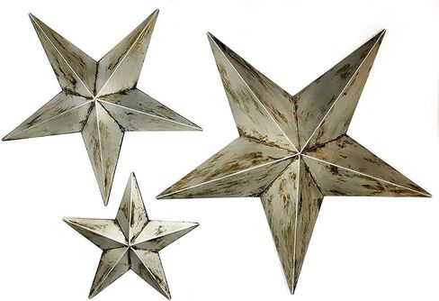 Bellaa 23547 Western Metal Stars Wall Decoration Black Texas Barn Farmhouse Ranch Cottage Lodge Outdoor Home Decor 12 Inch Each Set of 3 in Saudi Arabia