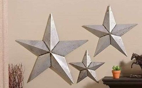 Bellaa 23547 Western Metal Stars Wall Decoration Black Texas Barn Farmhouse Ranch Cottage Lodge Outdoor Home Decor 12 Inch Each Set of 3 in Saudi Arabia