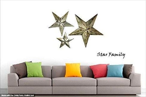Bellaa 23547 Western Metal Stars Wall Decoration Black Texas Barn Farmhouse Ranch Cottage Lodge Outdoor Home Decor 12 Inch Each Set of 3 in Saudi Arabia