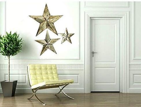 Bellaa 23547 Western Metal Stars Wall Decoration Black Texas Barn Farmhouse Ranch Cottage Lodge Outdoor Home Decor 12 Inch Each Set of 3 in Saudi Arabia
