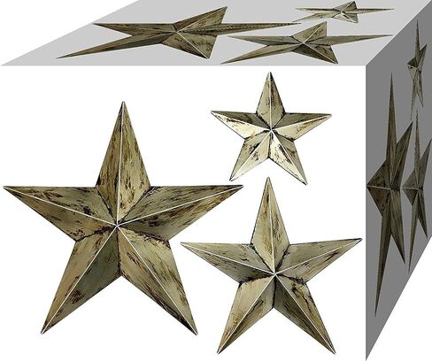 Bellaa 23547 Western Metal Stars Wall Decoration Black Texas Barn Farmhouse Ranch Cottage Lodge Outdoor Home Decor 12 Inch Each Set of 3 in Saudi Arabia