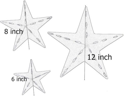 Bellaa 23547 Western Metal Stars Wall Decoration Black Texas Barn Farmhouse Ranch Cottage Lodge Outdoor Home Decor 12 Inch Each Set of 3 in Saudi Arabia
