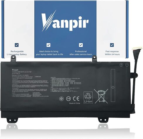 بطارية الكمبيوتر المحمول VANPIR C41N1837 15.4V 76Wh 4940mAh بديلة لـ Asus ROG Zephyrus GA502DU GA502GU GU502DU GU502GU GU502GV GU532GU GU532GV GX502GV GX502GW GX532GV GX532GW Series 0B200-0338 0100 in Saudi Arabia