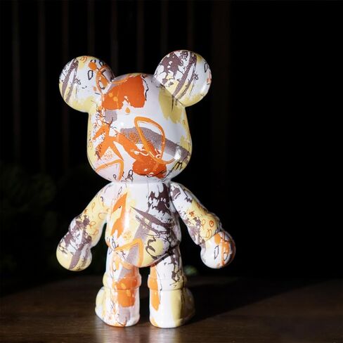 Resin Bear Statue Home Decor, Fluid Bear Sculpture, Graffiti Art Figurine Home Ornament Decoration for Office, Living Room, Bedroom, Book Shelf, TV Cabinet, Desktop (Type 2) in Saudi Arabia