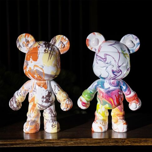Resin Bear Statue Home Decor, Fluid Bear Sculpture, Graffiti Art Figurine Home Ornament Decoration for Office, Living Room, Bedroom, Book Shelf, TV Cabinet, Desktop (Type 2) in Saudi Arabia