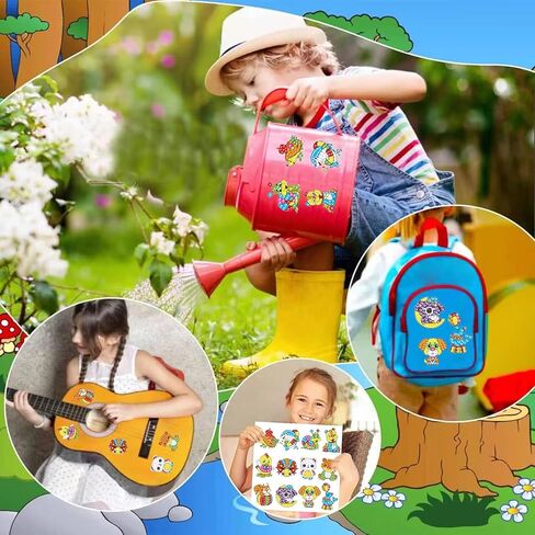 Diamond Painting Stickers Kits for Kids, ACSAUMMY 40 pcs Cute Diamond Arts Paintings Stickers 5D DIY Cartoon Diamond Painting for Kids Mosaic Stickers Gem Arts and Crafts for Kids and Adults Beginners in Kuwait