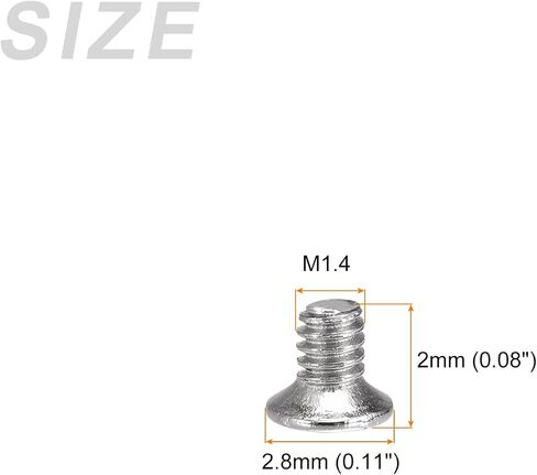 METALLIXITY Tiny Screws (M1.4 x 2mm) 350Pcs, Carbon Steel Phillips Flat Head Screws - for Glasses Watch and Other Small Electronics, Silver in Saudi Arabia