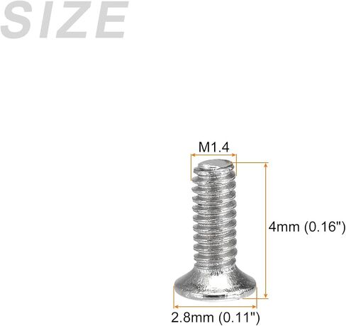 METALLIXITY Tiny Screws (M1.4 x 2mm) 350Pcs, Carbon Steel Phillips Flat Head Screws - for Glasses Watch and Other Small Electronics, Silver in Saudi Arabia