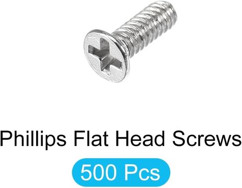 METALLIXITY Tiny Screws (M1.4 x 2mm) 350Pcs, Carbon Steel Phillips Flat Head Screws - for Glasses Watch and Other Small Electronics, Silver in Saudi Arabia