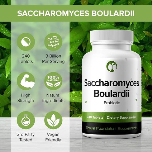 مكمل Saccharomyces Boulardii بروبيوتيك 240 قرصًا 3 مليارات CFU بروبيوتيك للرجال والنساء يدعم صحة الجهاز الهضمي والأمعاء صنع في الولايات المتحدة الأمريكية (240، Saccharomyces Boulardii) in Kuwait