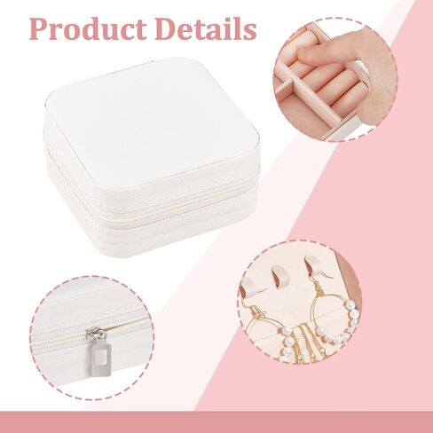 SUPERFINDINGS 12Pcs Travel Jewelry Case Portable White Mini Jewelry Box with Lint Inside Square Jewelry Case Small Organizer Box for Necklace Bracelets Earrings Rings Storage 9.5x9.5x5cm in Saudi Arabia
