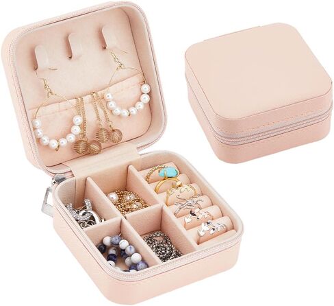 SUPERFINDINGS 12Pcs Travel Jewelry Case Portable White Mini Jewelry Box with Lint Inside Square Jewelry Case Small Organizer Box for Necklace Bracelets Earrings Rings Storage 9.5x9.5x5cm in Saudi Arabia