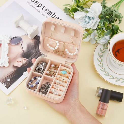 SUPERFINDINGS 12Pcs Travel Jewelry Case Portable White Mini Jewelry Box with Lint Inside Square Jewelry Case Small Organizer Box for Necklace Bracelets Earrings Rings Storage 9.5x9.5x5cm in Saudi Arabia