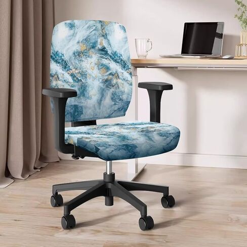 Marble Print Office Chair Covers Luxury Chair Covers Easy to Install Easy to Use Armchairs Suitable for Home or Office Gifts for Elders in Saudi Arabia