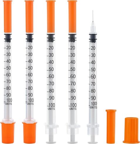 محاقن بإبرة 1 مل - قياس 30 1 سم مكعب 5/16 بوصة (8 مم)، مغلفة بشكل فردي، صندوق مكون من 100 قطعة in Kuwait