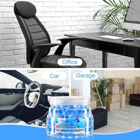 4 Pack Odor Eliminator Gel Beads, 11 Ounce Air Freshener, Eliminates Odor in Bathrooms, Cars, Boats, Rvs and Pet Areas, Bathroom Deodorizer Odor Eliminator (Sea, Lemon Aroma) in Saudi Arabia