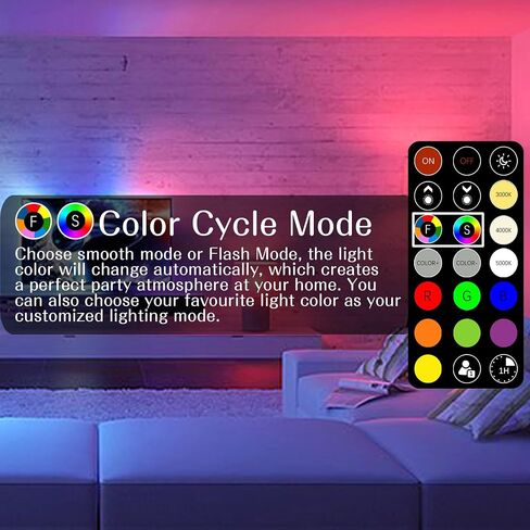 LED Color Changing Light Bulb with Remote Control, 60W Equivalent RGB Bulbs, 8W Dimmable E26 A19 2700K-6000K Warm White Indoor/Outdoor Colored Light Bulbs for Bedroom, Living Room, 2-Pack in Saudi Arabia
